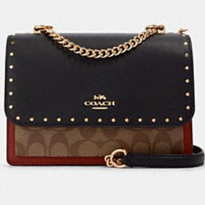 Style # 90400 Genuine Coach Klare Crossbody In Signature Canvas With Rivets NWT